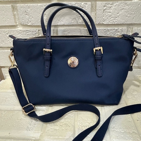 Tommy Hilfiger Handbags - Tommy Hilfiger Navy Blue Nylon Crossbody Bag w/ Gold-Tone Hardware
